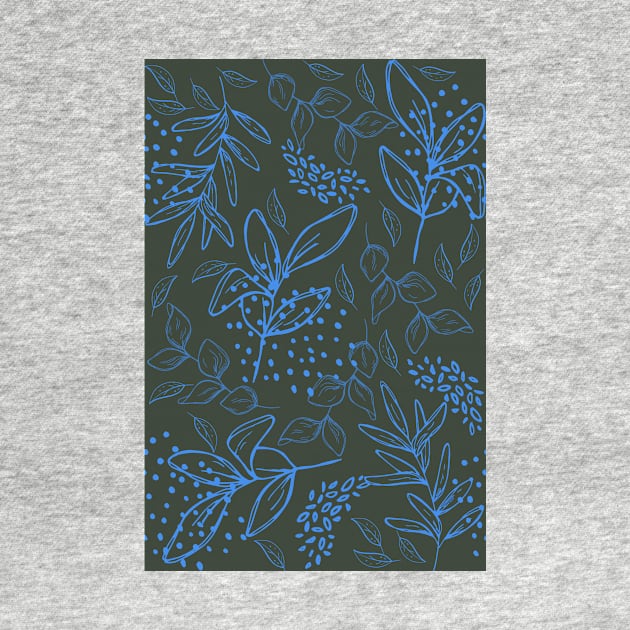 Light Blue leaves pattern by PedaDesign